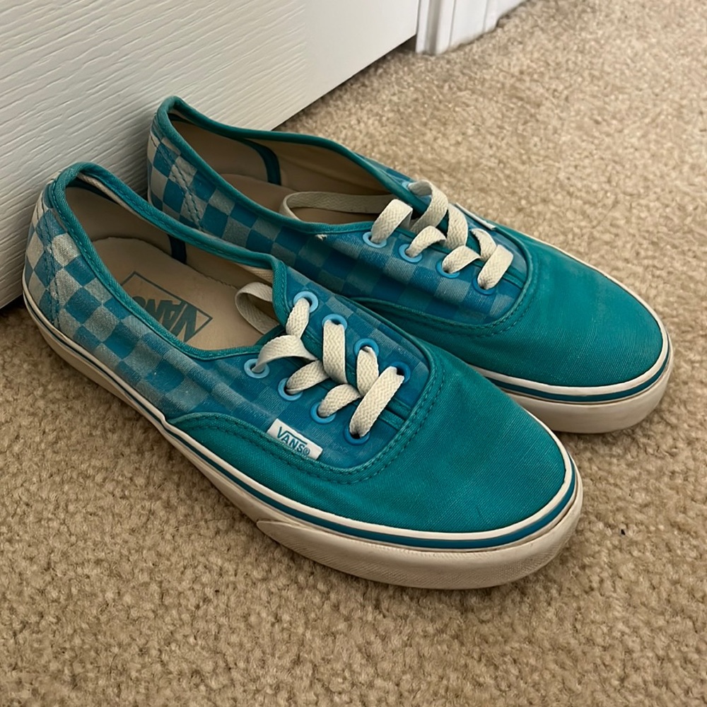 Blue checkered vans